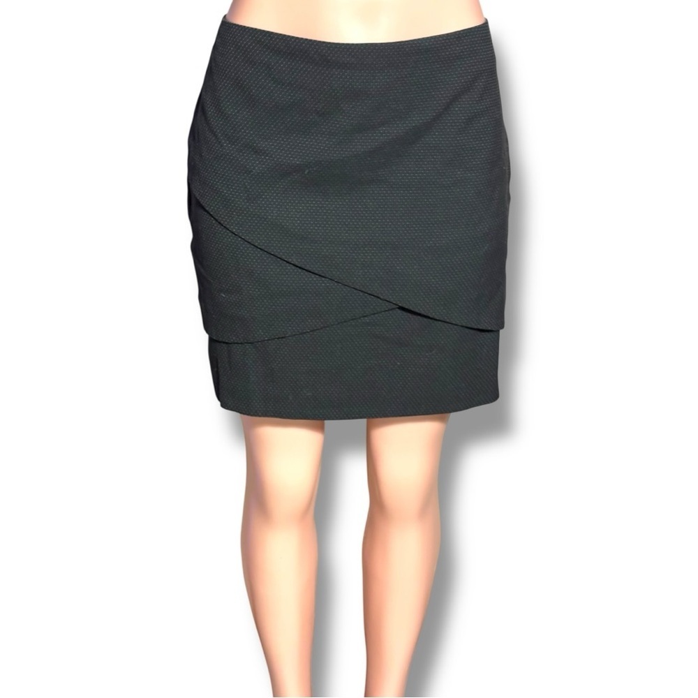 Forenza Womens 12 Classic Charcoal Overlapping Tiers Pencil Bodycon Mini Skirt - Picture 2 of 15